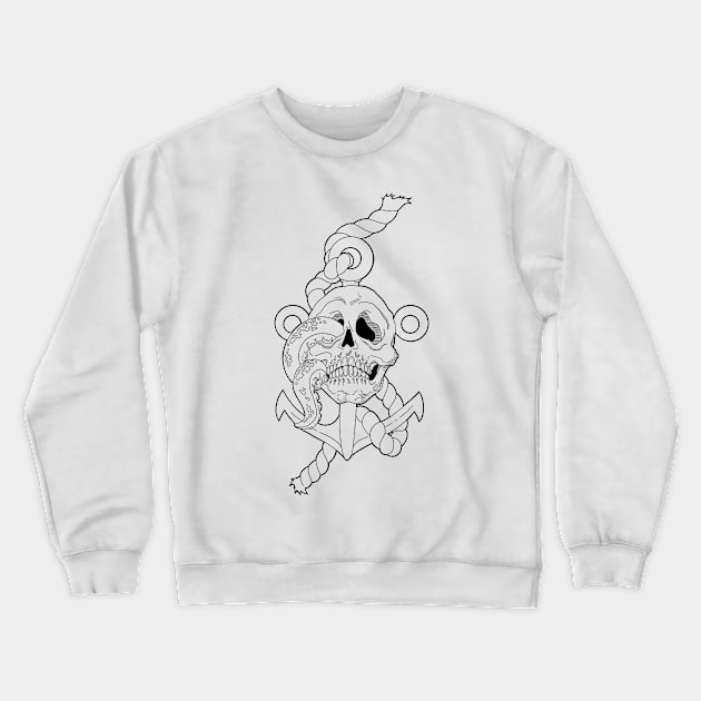 Skull tentacle with anchor transparent Crewneck Sweatshirt by NicsPics